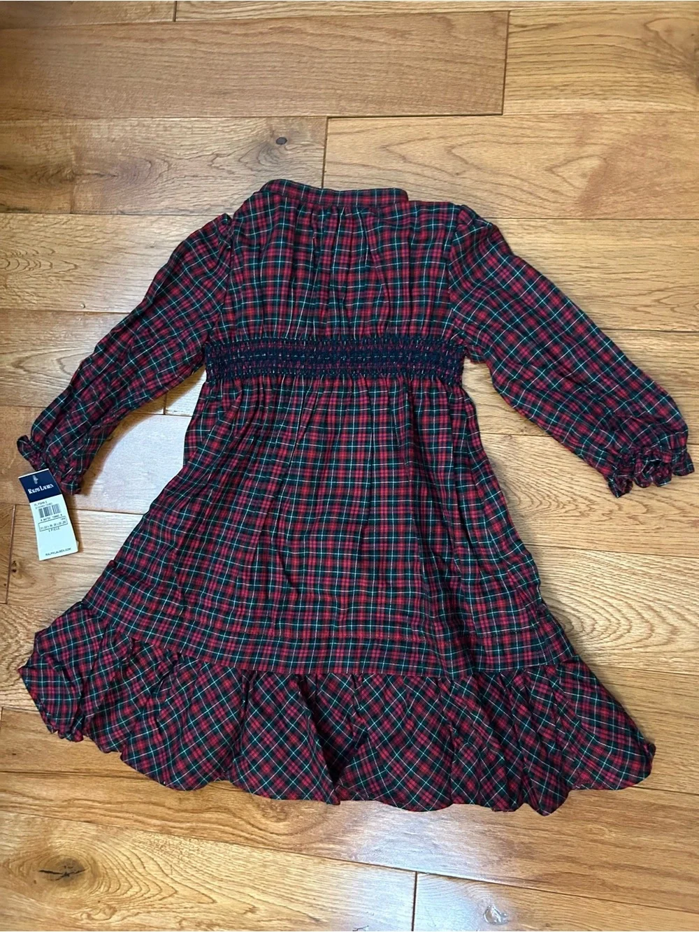Ralph Lauren Baby Girls Plaid Ruffle Dress 18M NWT Holiday Christmas